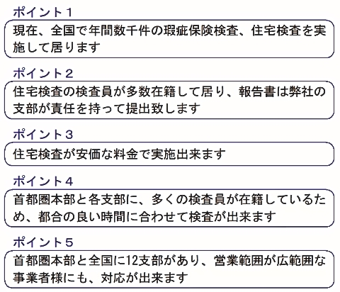 住宅検査の特徴／㈱日本住宅品質検査